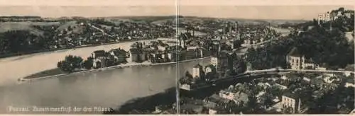 Klapp Ak Passau in Niederbayern, Zusammenfluss der drei Flüsse