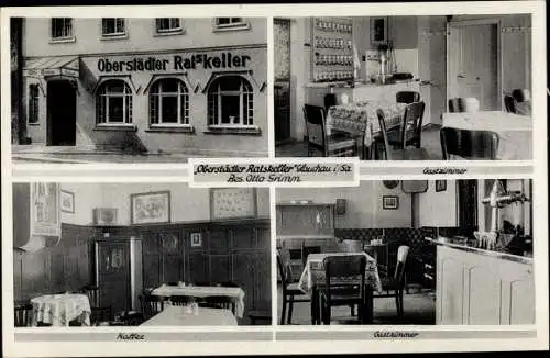 Ak Glauchau in Sachsen, Oberstädter Ratskeller, Gastzimmer, Cafe, Gastzimmer