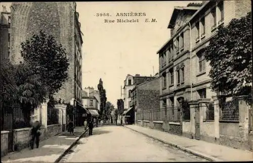 Ak Asnières-sur-Seine Hauts-de-Seine, Rue Michelet