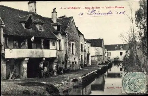 Ak Chablis Yonne, Quai du Biez, Vieilles Maisons