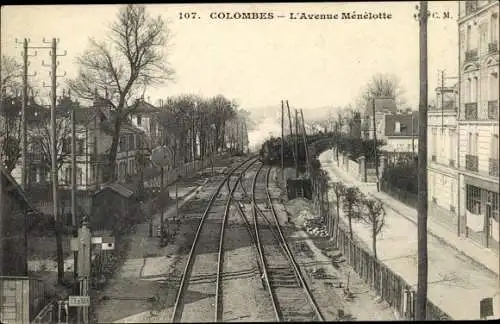 Ak Colombes Hauts de Seine, L'Avenue Menelotte