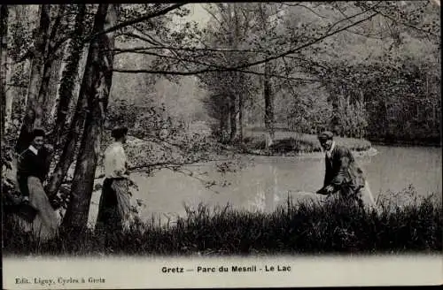 Ak Gretz-Armainvilliers Seine et Marne, Parc du Mesnil, Le Lac
