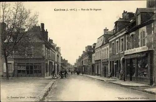 Ak Contres Loir-et-Cher, Rue de Saint Aignan, Commerces