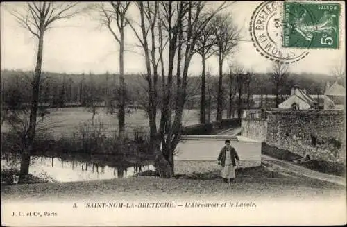 Ak Saint Nom la Bretèche Yvelines, Abreuvoir et Lavoir