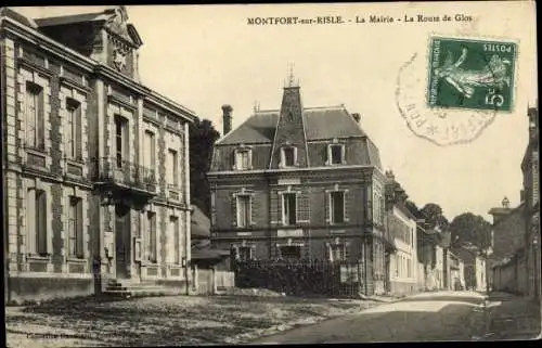 Ak Montfort sur Risle Eure, Mairie, Route de Glos