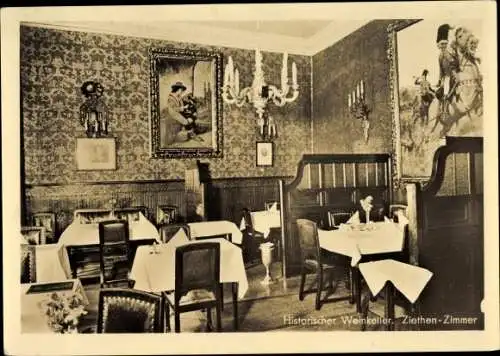 Ak Berlin Mitte, Lutter und Wegner, Historischer Weinkeller, Ziethen Zimmer, Charlottenstraße 49