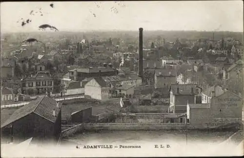 Ak Adamville Saint Maur des Fossés Val de Marne, Panoramablick über die Stadt
