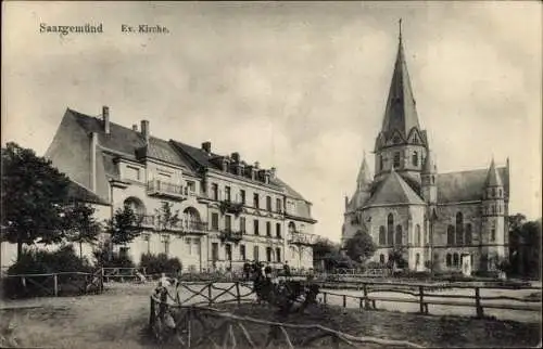 Ak Sarreguemines Saargemünd Lothringen Moselle, Ev. Kirche