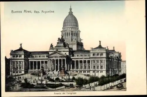 Ak Buenos Aires Argentinien, Palacio del Congreso, Denkmal