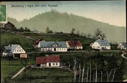 Ak Zachełmie Saalberg im Riesengebirge Schlesien, Blick auf den Ort mit dem Kynast