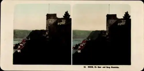 Stereo Foto Sankt Goar am Rhein, Burg Rheinfels