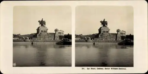 Stereo Foto Koblenz in Rheinland Pfalz, Kaiser Wilhelm Denkmal