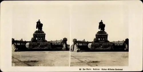 Stereo Foto Koblenz in Rheinland Pfalz, Kaiser Wilhelm Denkmal