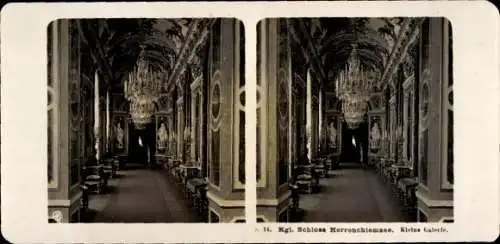 Stereo Foto Herrenchiemsee Herreninsel Chiemsee Oberbayern, Schloss Herrenchiemsee, Innenansicht