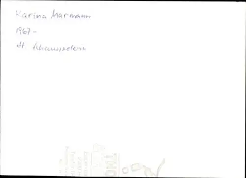 Ak Schauspielerin Karina Marmann, Portrait, Autogramm