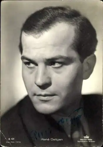 Ak Schauspieler René Deltgen, Portrait, Autogramm