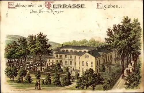 Litho Lutherstadt Eisleben, Etablissement Zur Terrasse