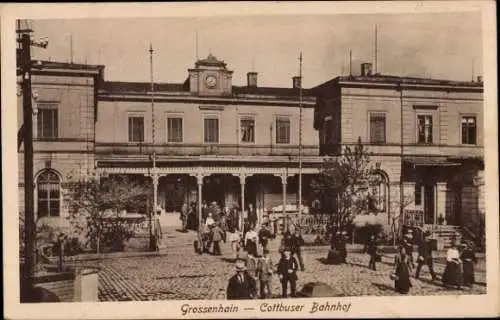 Ak Großenhain in Sachsen, Cottbuser Bahnhof