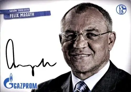 Autogrammkarte Fußball, Felix Magath, Sportdirektor, Schalke 04, Portrait
