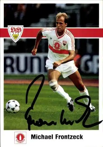 Autogrammkarte Fußball, Michael Frontzeck, VfB Stuttgart, Autogramm