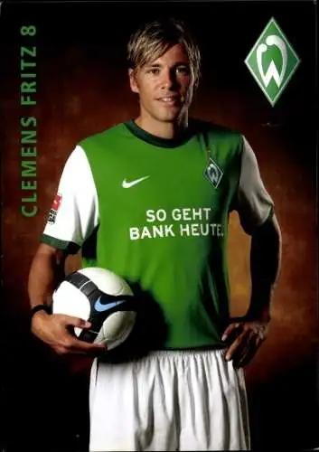 Autogrammkarte Fußball, Clemens Fritz, Werder Bremen, Autogramm