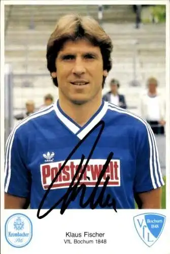 Ak Fußball, Klaus Fischer, VfL Bochum, Autogramm