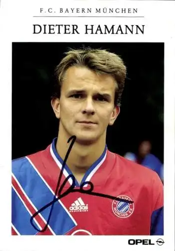 Autogrammkarte Fußball, Dieter Hamann, Bayern München, Autogramm