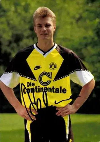Autogrammkarte Fußball, Thomas Helmer, Borussia Dortmund, Autogramm