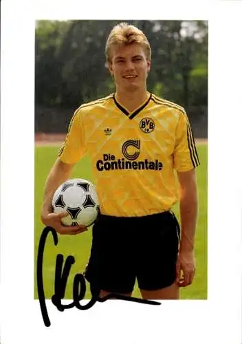 Autogrammkarte Fußball, Thomas Helmer, Borussia Dortmund, Autogramm