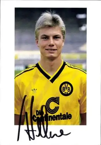Autogrammkarte Fußball, Thomas Helmer, Borussia Dortmund, Autogramm