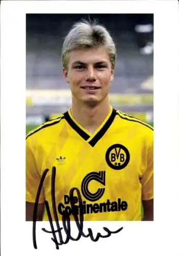 Autogrammkarte Fußball, Thomas Helmer, Borussia Dortmund, Autogramm