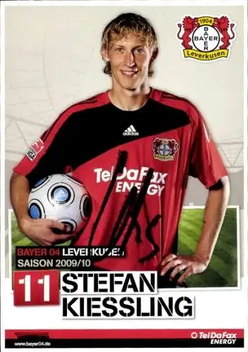 Autogrammkarte Fußballspieler Stefan Kiessling, Bayer Leverkusen, Autogramm