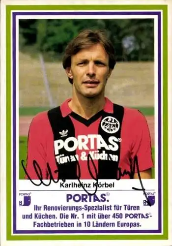 Ak Fußball, Karlheinz Körbel, Eintracht Frankfurt, Autogramm