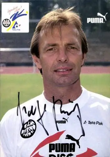 Autogrammkarte Fußball, Karlheinz Körbel, Eintracht Frankfurt, Autogramm