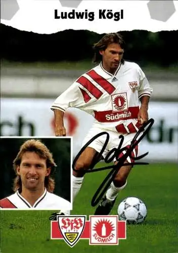 Autogrammkarte Fußball, Ludwig Kögl, VfB Stuttgart, Autogramm