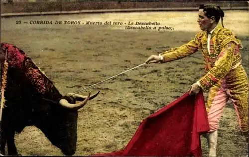 Ak Bullfight, Dead of the Bull, Freehand Descabello