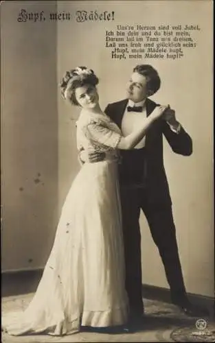 Ak Tanzendes Liebespaar, Tanzpaar, Hupf, mein Mädele
