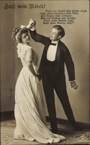 Ak Tanzendes Liebespaar, Tanzpaar, Hupf, mein Mädele