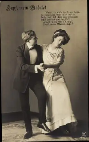 Ak Tanzendes Liebespaar, Tanzpaar, Hupf, mein Mädele