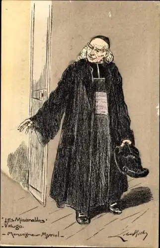 Künstler Ak Lobel Riche, Les Miserables, Victor Hugo, Monseigneur Myriel