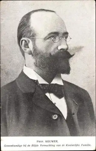 Ak Prof. Kouwer, Arzt in freudiger Erwartung der königlichen Familie