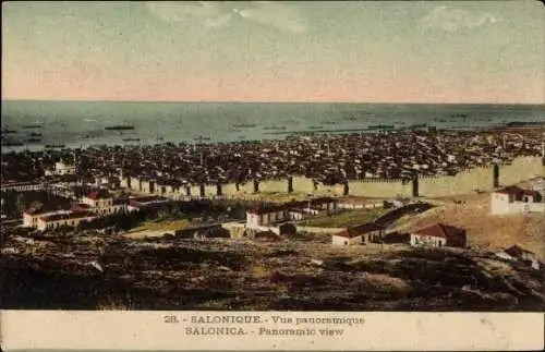 Ak Saloniki Griechenland, Panoramablick, Blick über die Stadt hinweg