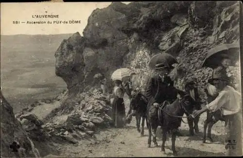 Ak Puy de Dôme, Wanderer, Hochklettern der Berge, Esek/l