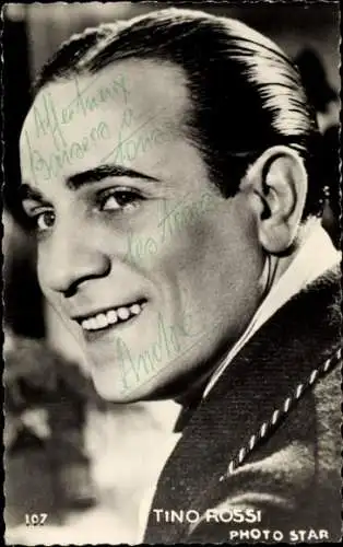 Ak Schauspieler und Sänger Tino Rossi, Portrait