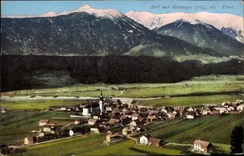 Ak Zirl in Tirol, Gesamtansicht, Rosskogel