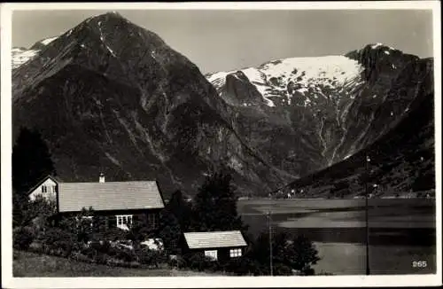 Ak Esefjord Norwegen, Teilansicht, Gebirge, See