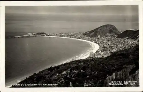 Ak Copacabana Rio de Janeiro Brasilien, Gesamtansicht