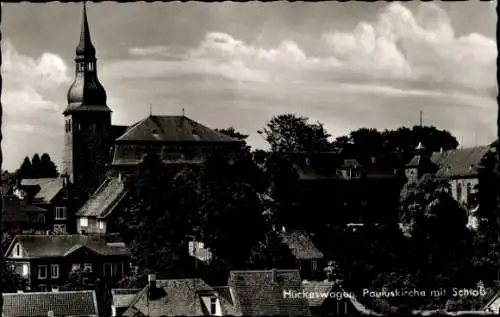 Ak Hückeswagen im Oberbergischen Kreis, Pauluskirche mit Schloss