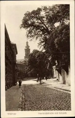 Ak Weimar in Thüringen, Schloss, Marstallstraße