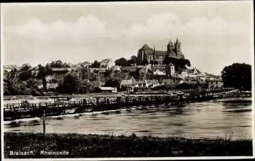 Ak Breisach am Oberrhein, Rheinseite, Kirche